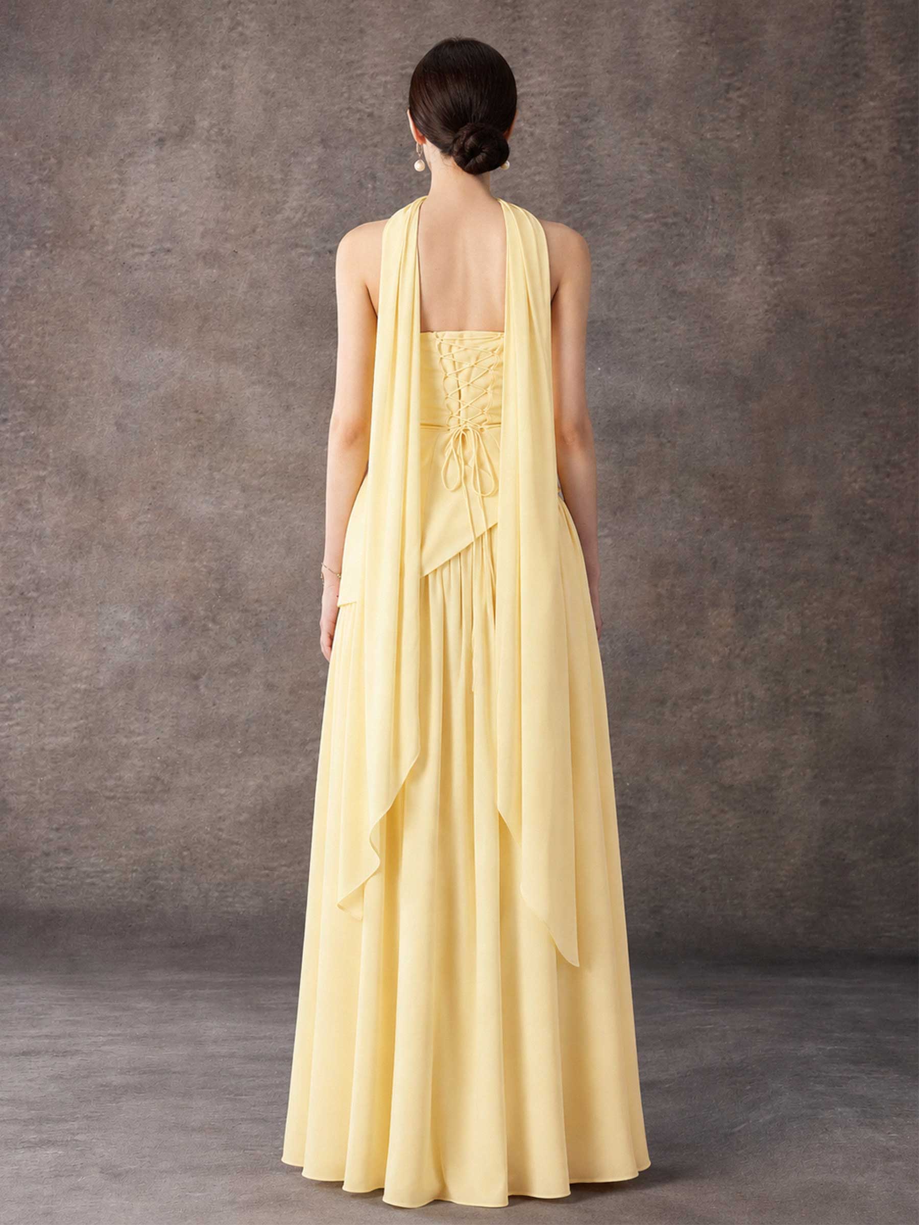 Strapless Asymmetrical Pleated Maxi Dress