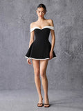 Sweetheart Off Shoulder Corset Skater Mini Dress