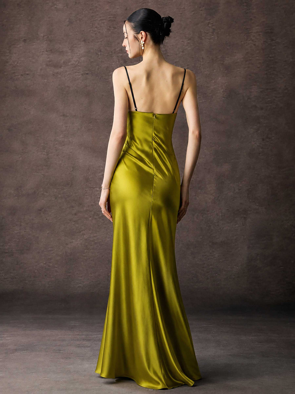 Satin Slip Maxi Dress With Black Inner Bust