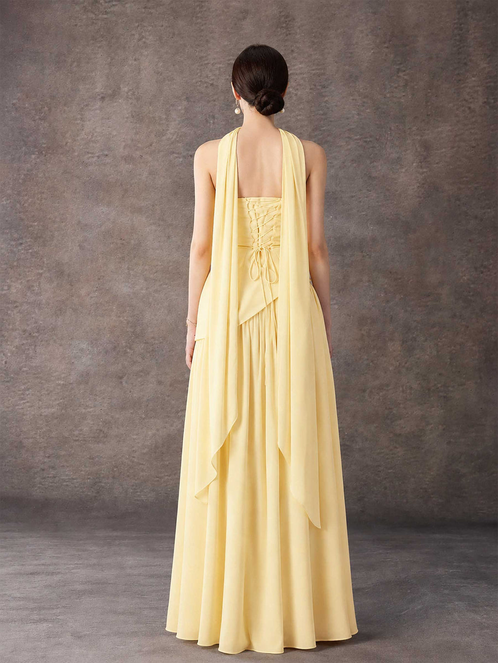 Strapless Asymmetrical Pleated Maxi Dress