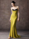 Satin Slip Maxi Dress With Black Inner Bust